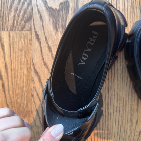Prada Monolith logo Leather loafer size 7 - Picture 2 of 12